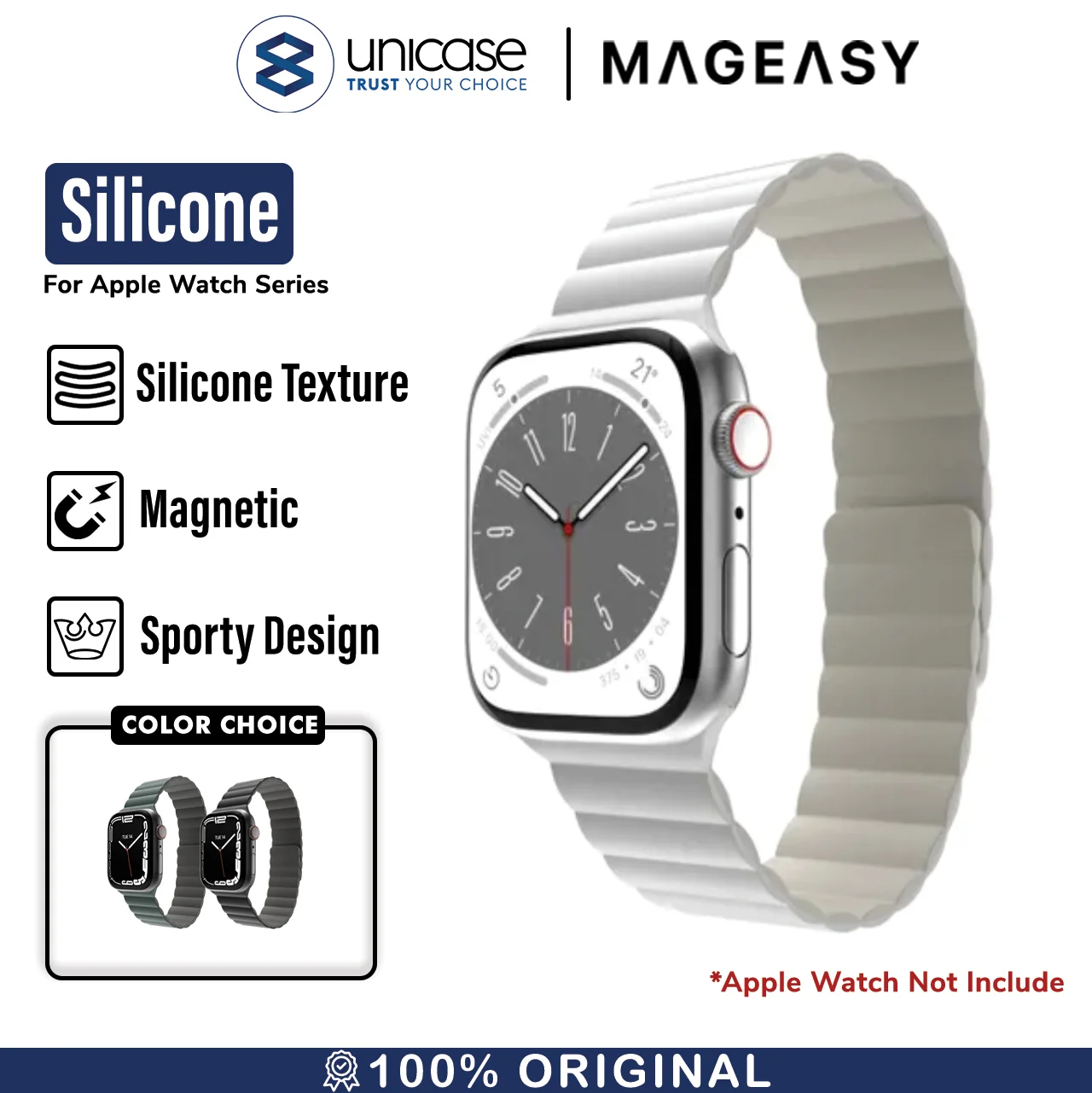 Strap Apple Watch Ultra 2 9/8/7/SE 49/45/44/41mm MagEasy Silicone Fit