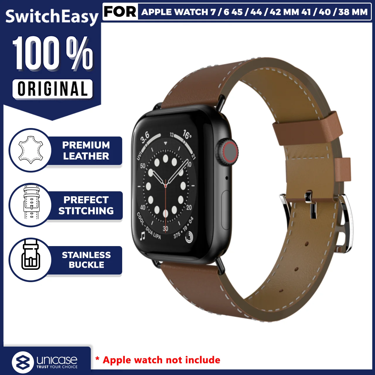Strap Apple Watch Ultra 8/7/SE 2 49/45/44/41/40mm SwitchEasy Leather