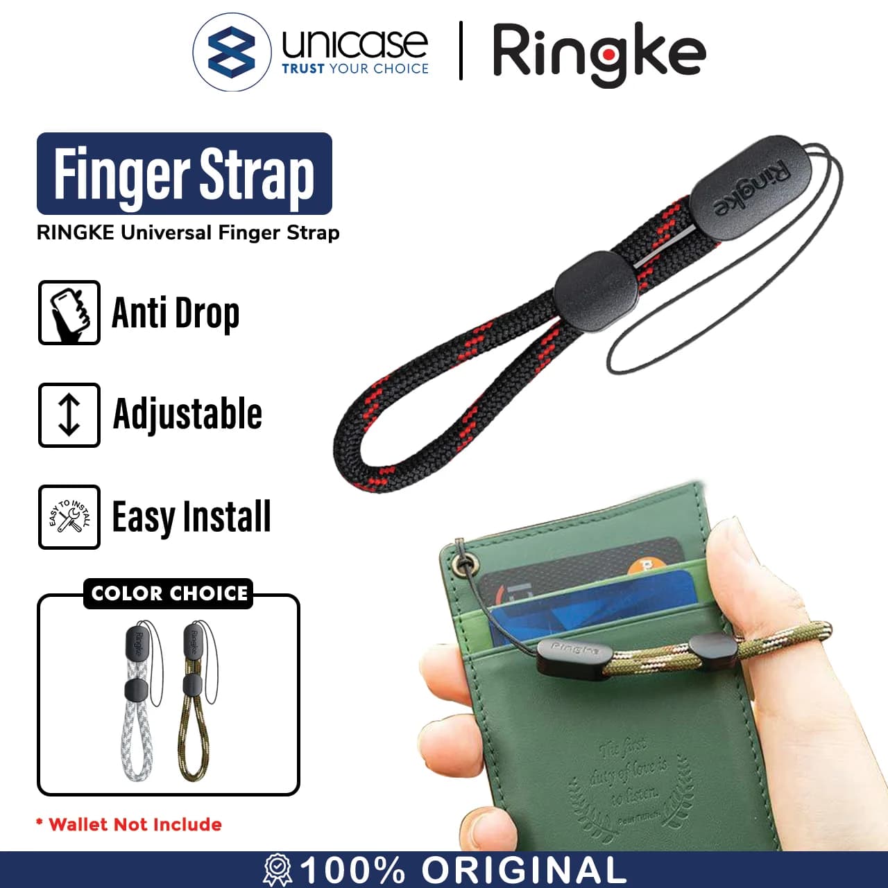Strap Handphone Ringke Finger Paracord Lanyard / Tali Gantungan Kamera