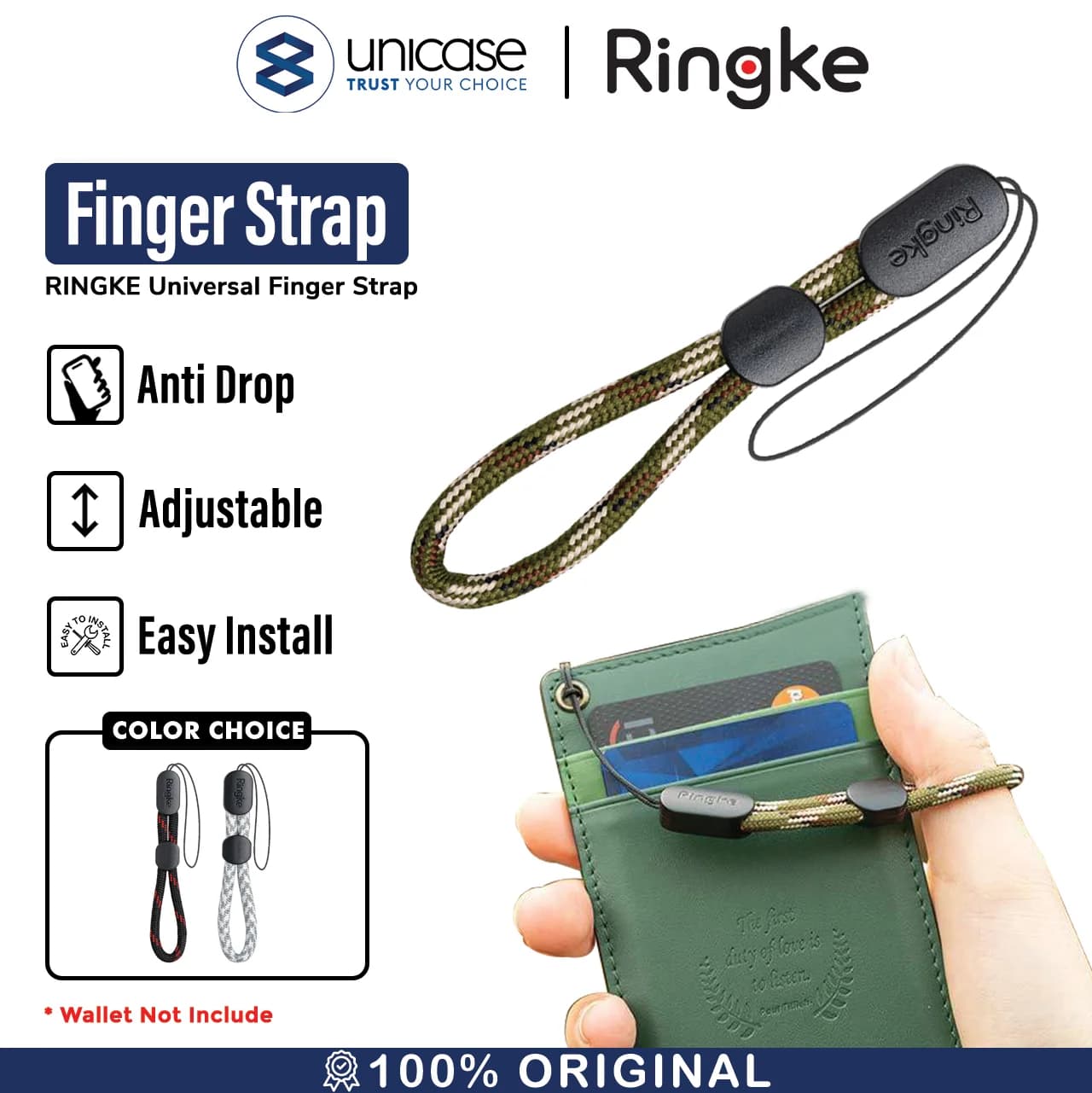 Strap Handphone Ringke Finger Paracord Lanyard / Tali Gantungan Kamera