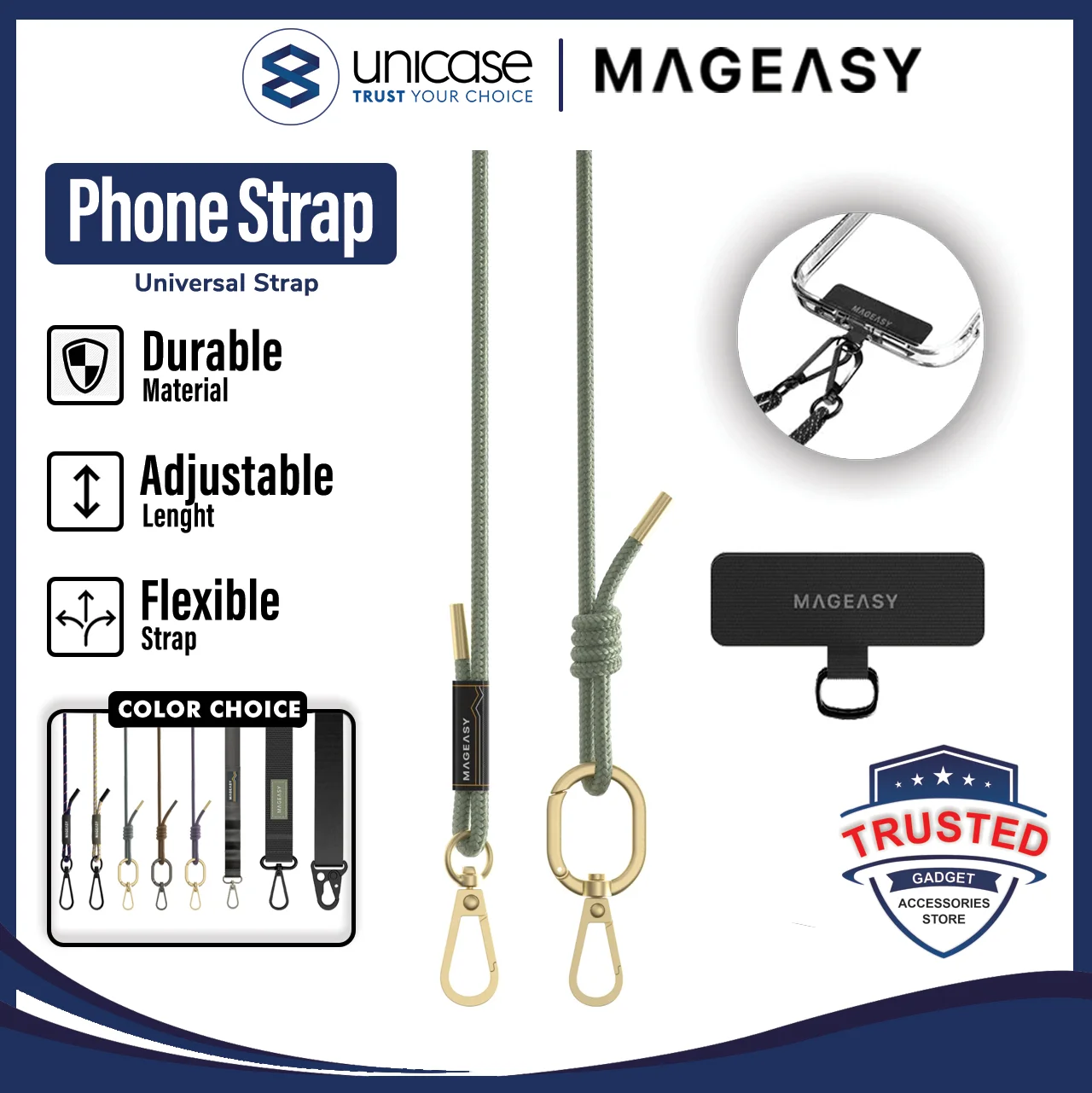 Strap Tali Gantungan HP MagEasy Body Lanyard Handphone ID Card Camera