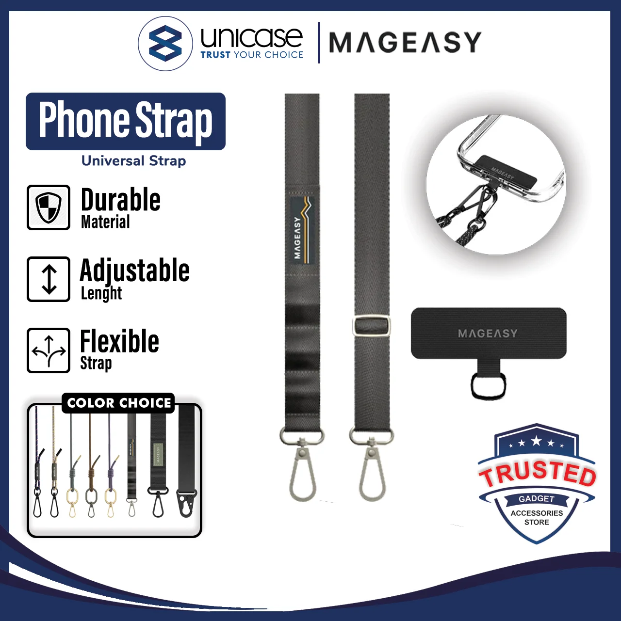 Strap Tali Gantungan HP MagEasy Body Lanyard Handphone ID Card Camera