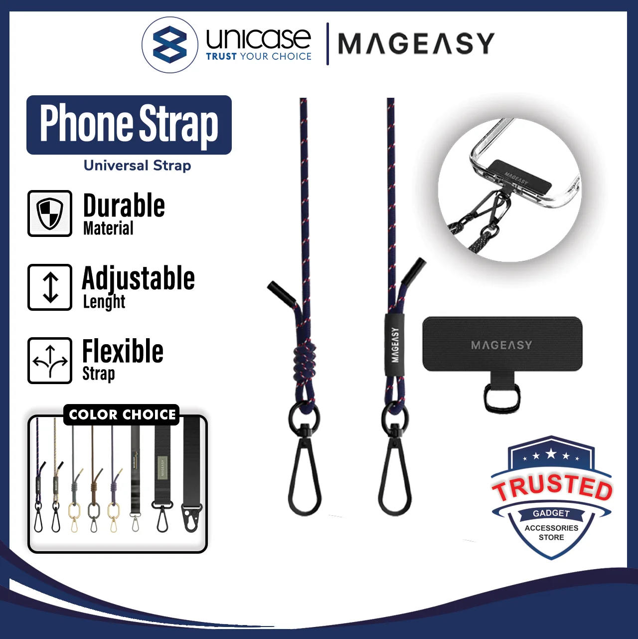 Strap Tali Gantungan HP MagEasy Body Lanyard Handphone ID Card Camera