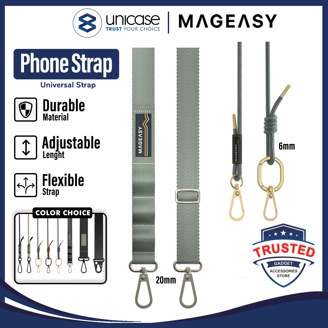 Strap Tali Gantungan HP MagEasy Body Lanyard Handphone ID Card Camera