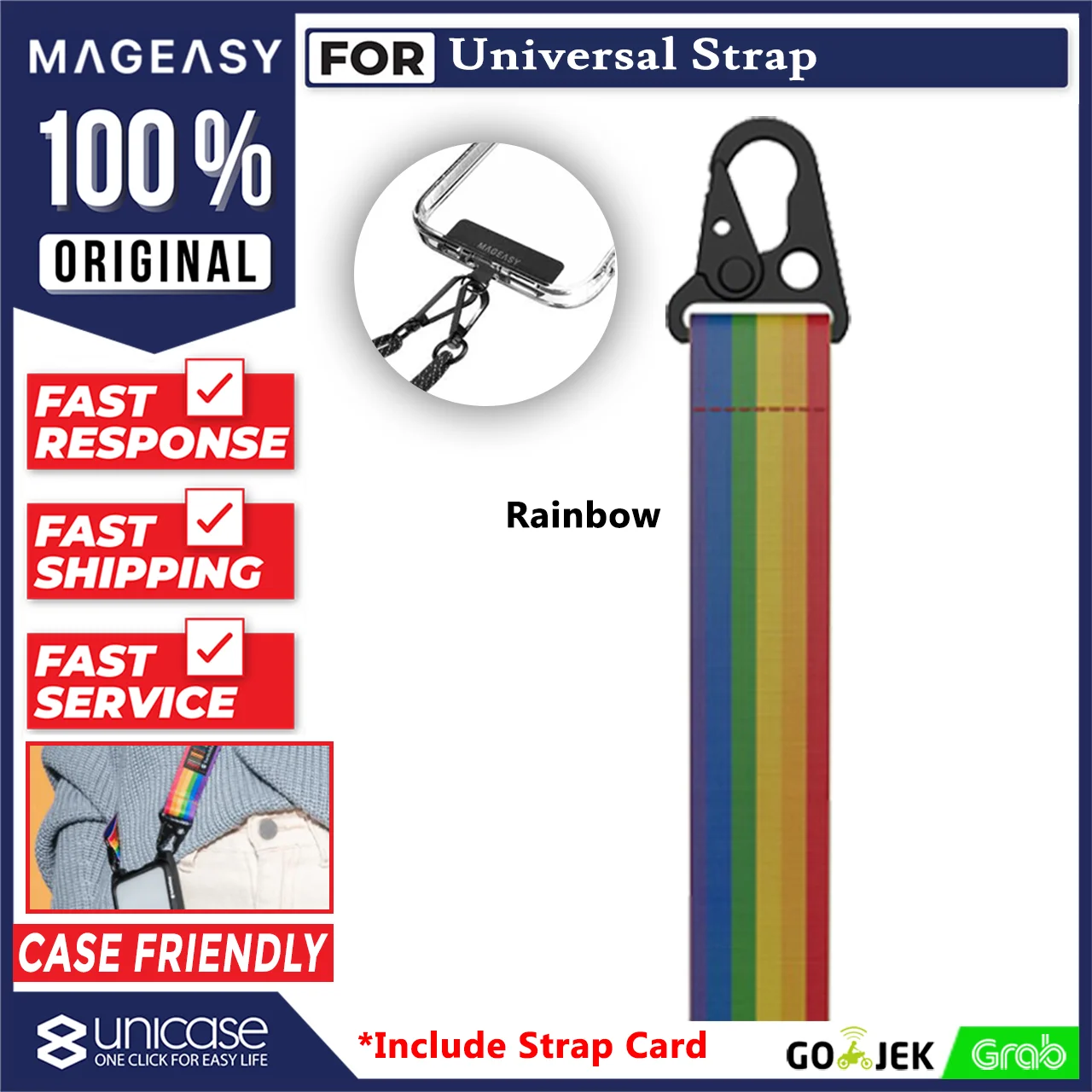 Strap Tali Gantungan HP MagEasy Body Lanyard Handphone ID Card Camera