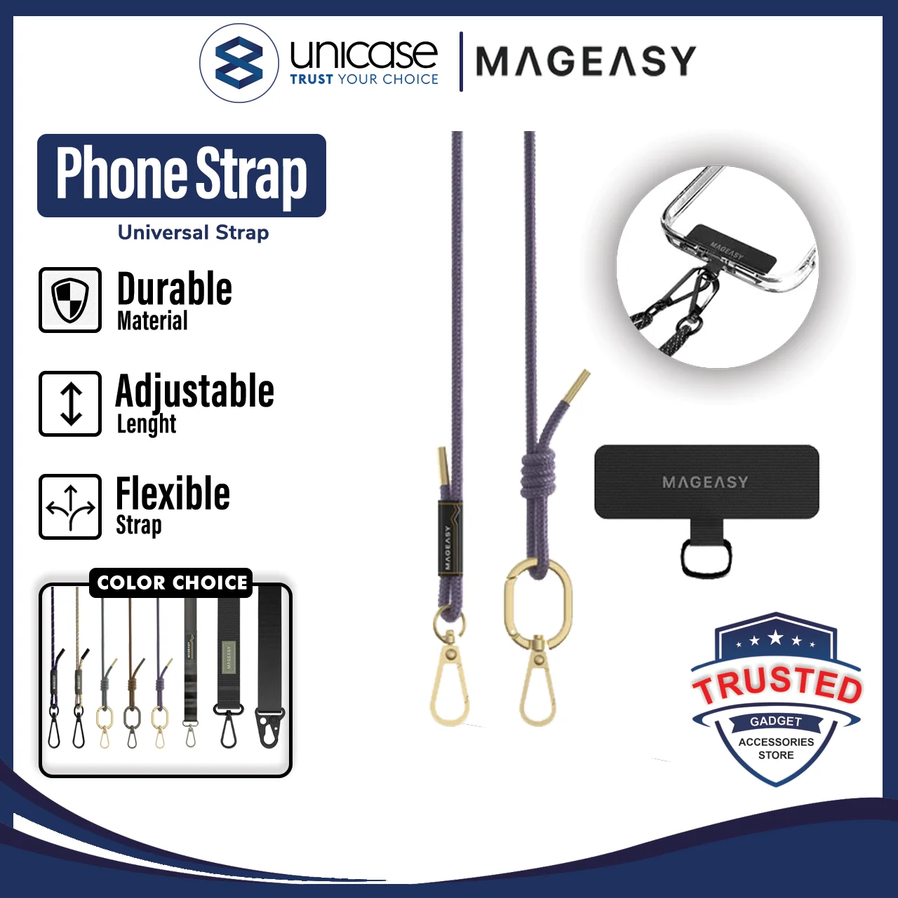 Strap Tali Gantungan HP MagEasy Body Lanyard Handphone ID Card Camera