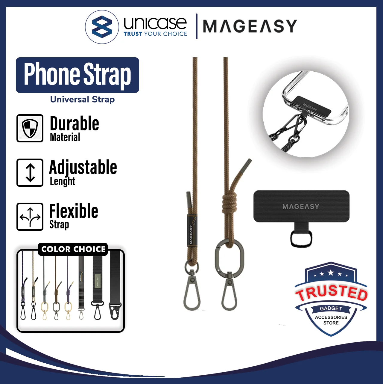 Strap Tali Gantungan HP MagEasy Body Lanyard Handphone ID Card Camera