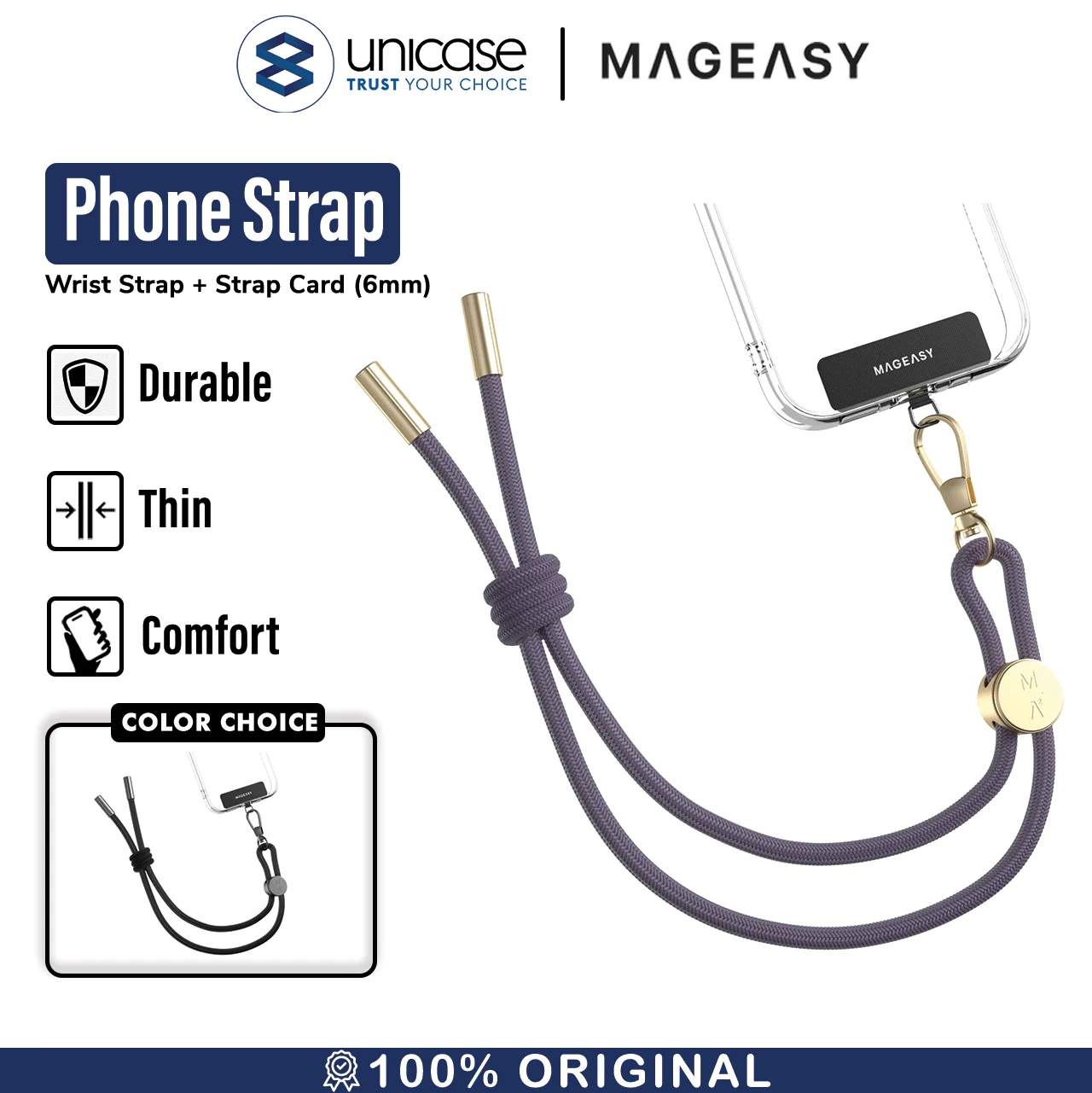 Strap Tali Gantungan HP MagEasy Wrist Lanyard Nylon Handphone Keychain