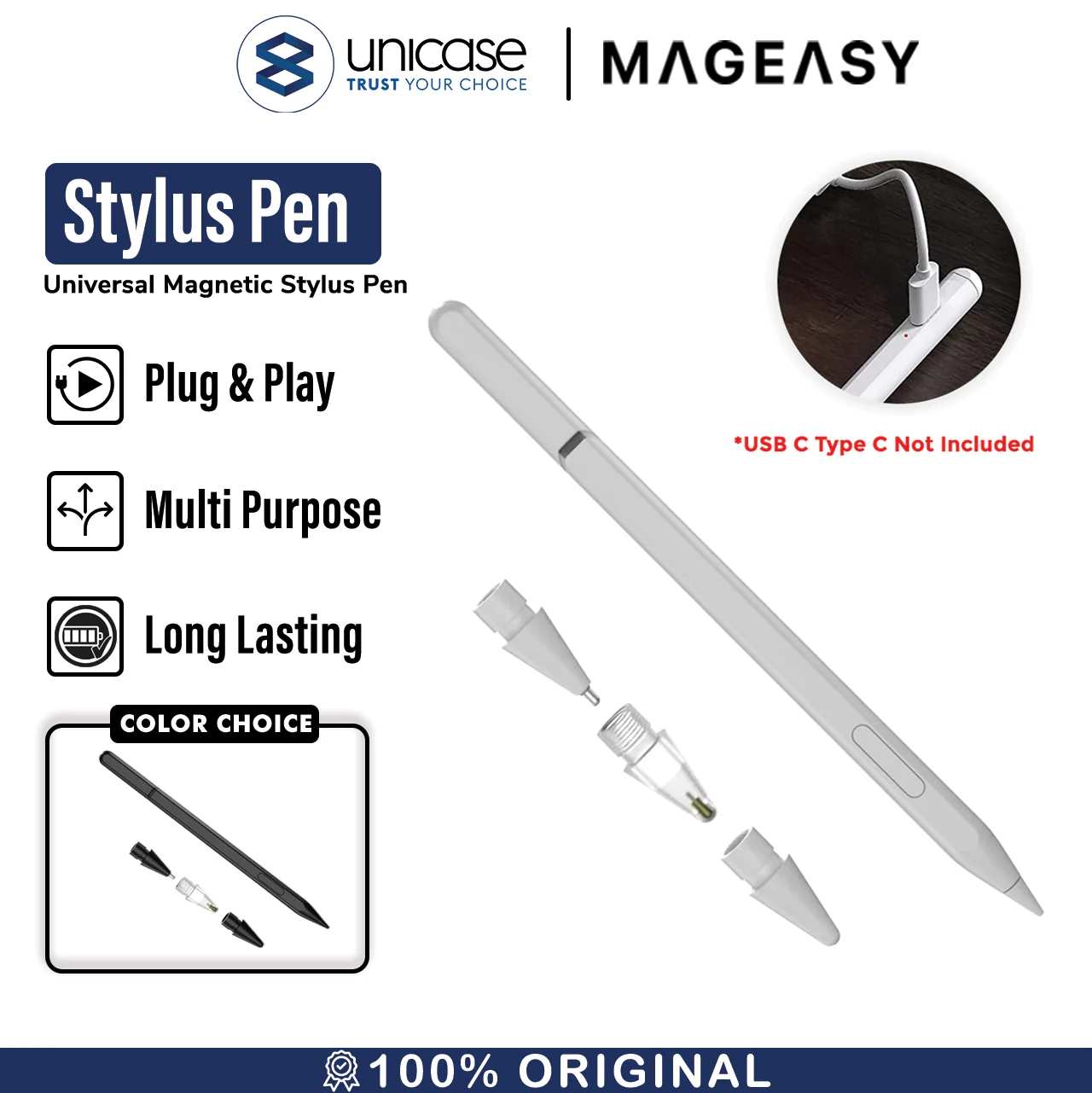 Stylus Pencil MagEasy Maestro Magnetic Pen iPad Palm Rejection Tip