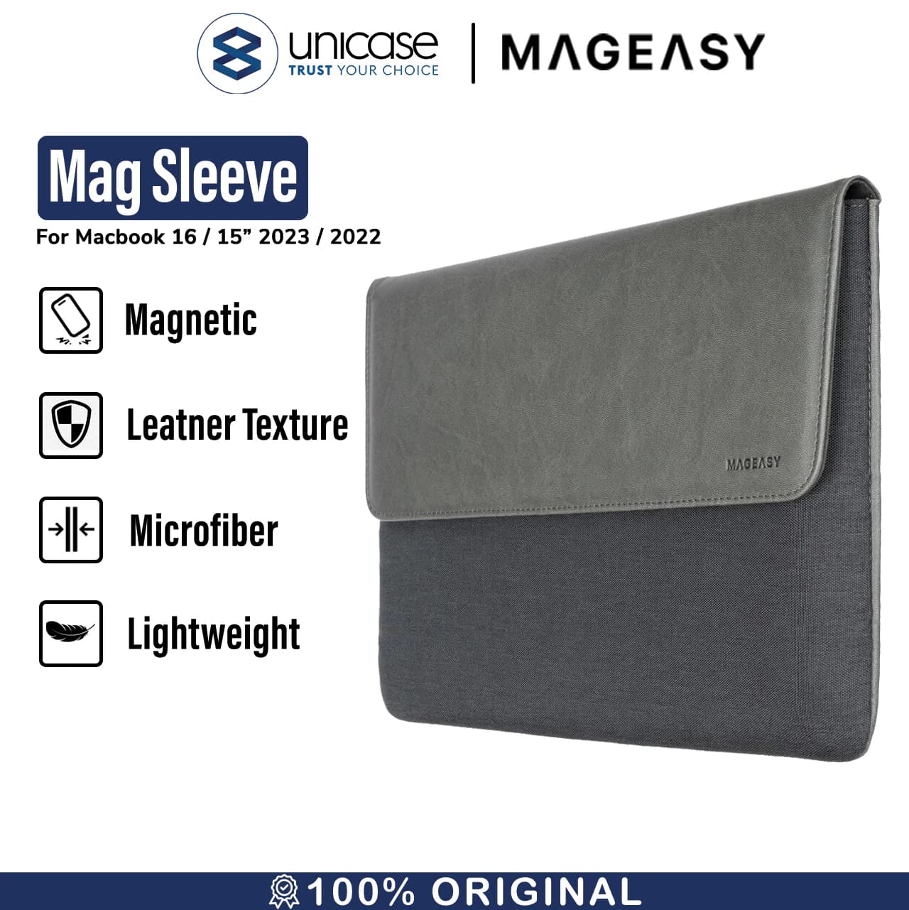 Tas Laptop Case MagEasy MacBook 16/15 Inch 2023/2022 Mag Sleeve Cover