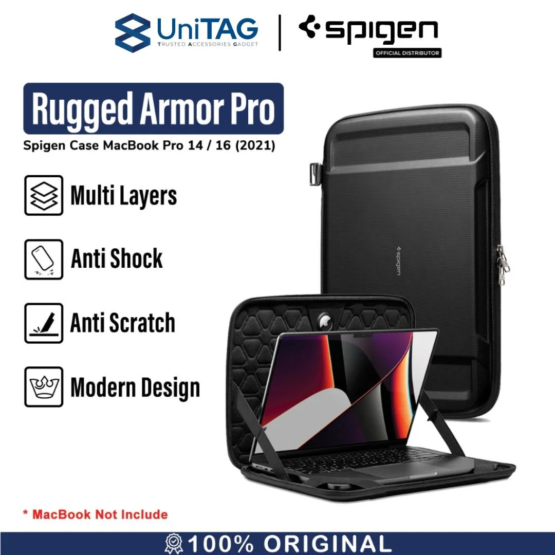 Tas Laptop Macbook Pro 14/16 2021 Spigen Rugged Armor Pro Sleeve Case
