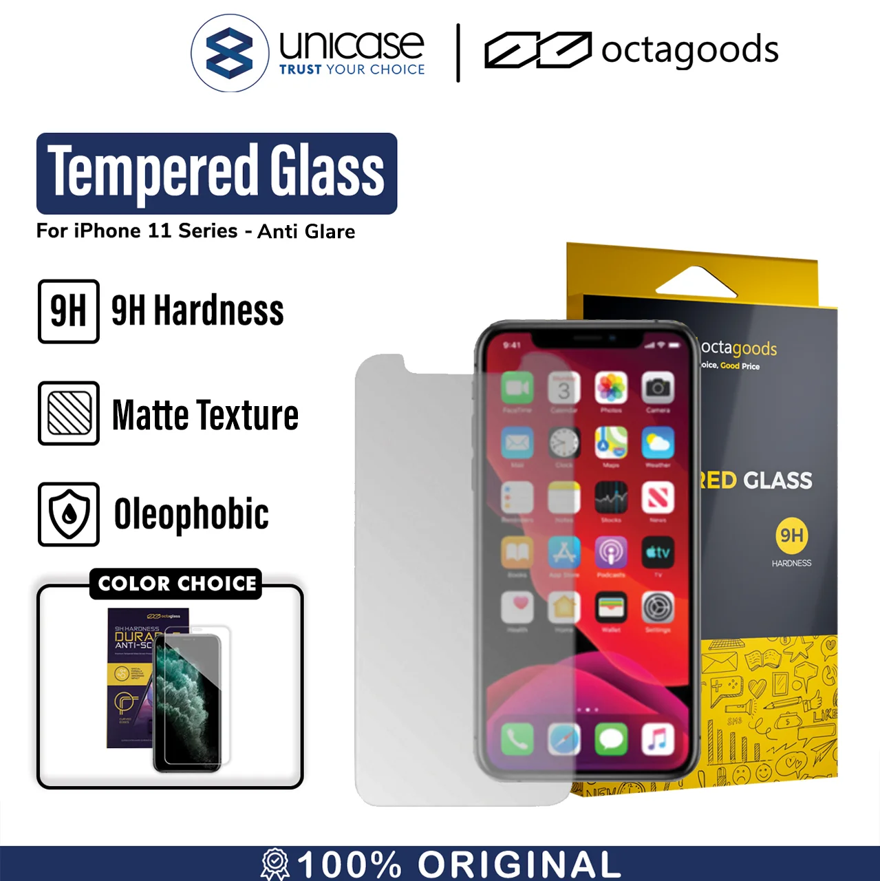 Tempered Glass Anti gores iPhone 11 Pro Max XS Max XS XR X OCTA Clear