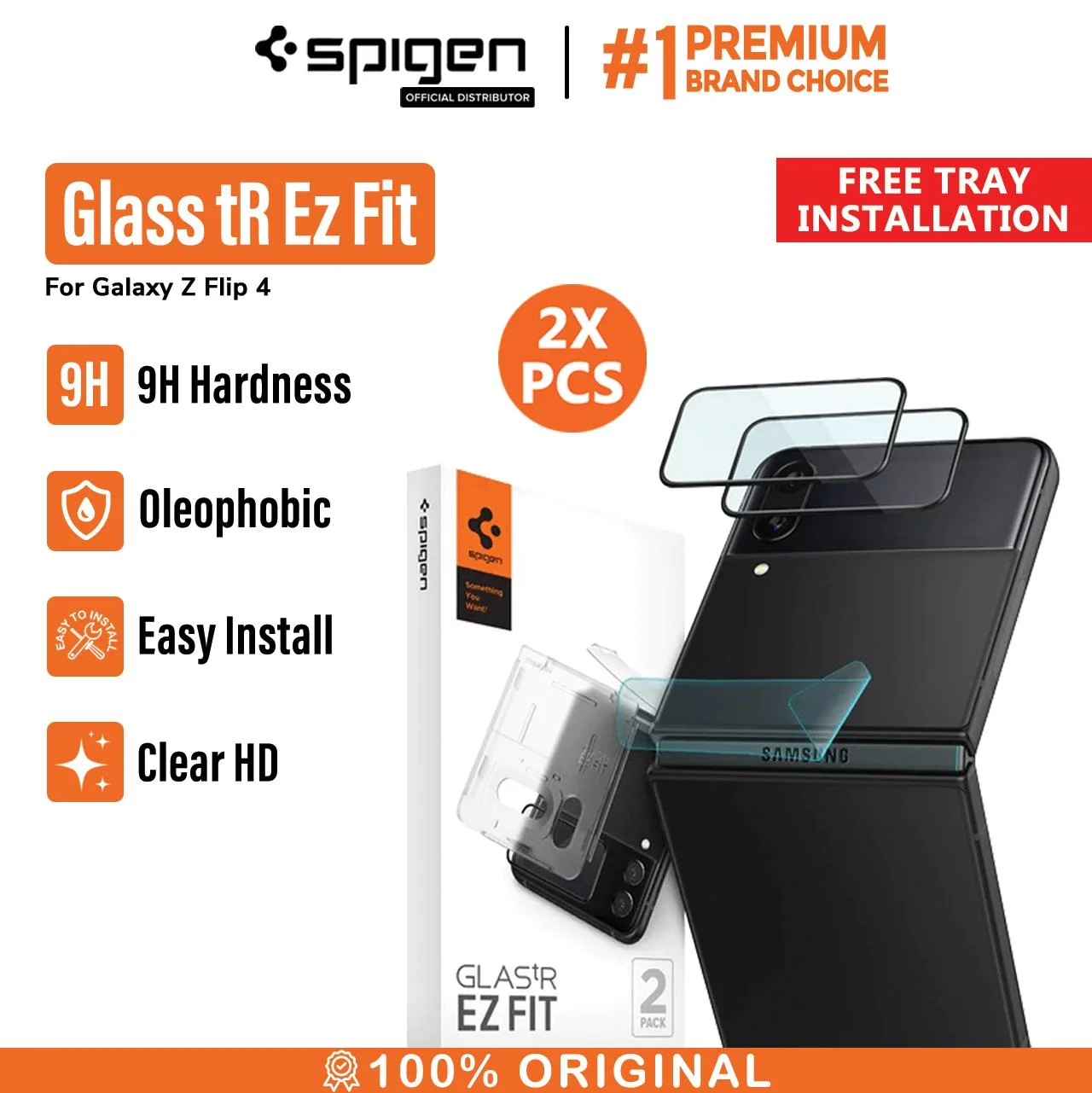 Tempered Glass Display Samsung Galaxy Z Flip 4 Spigen Hinge Protector