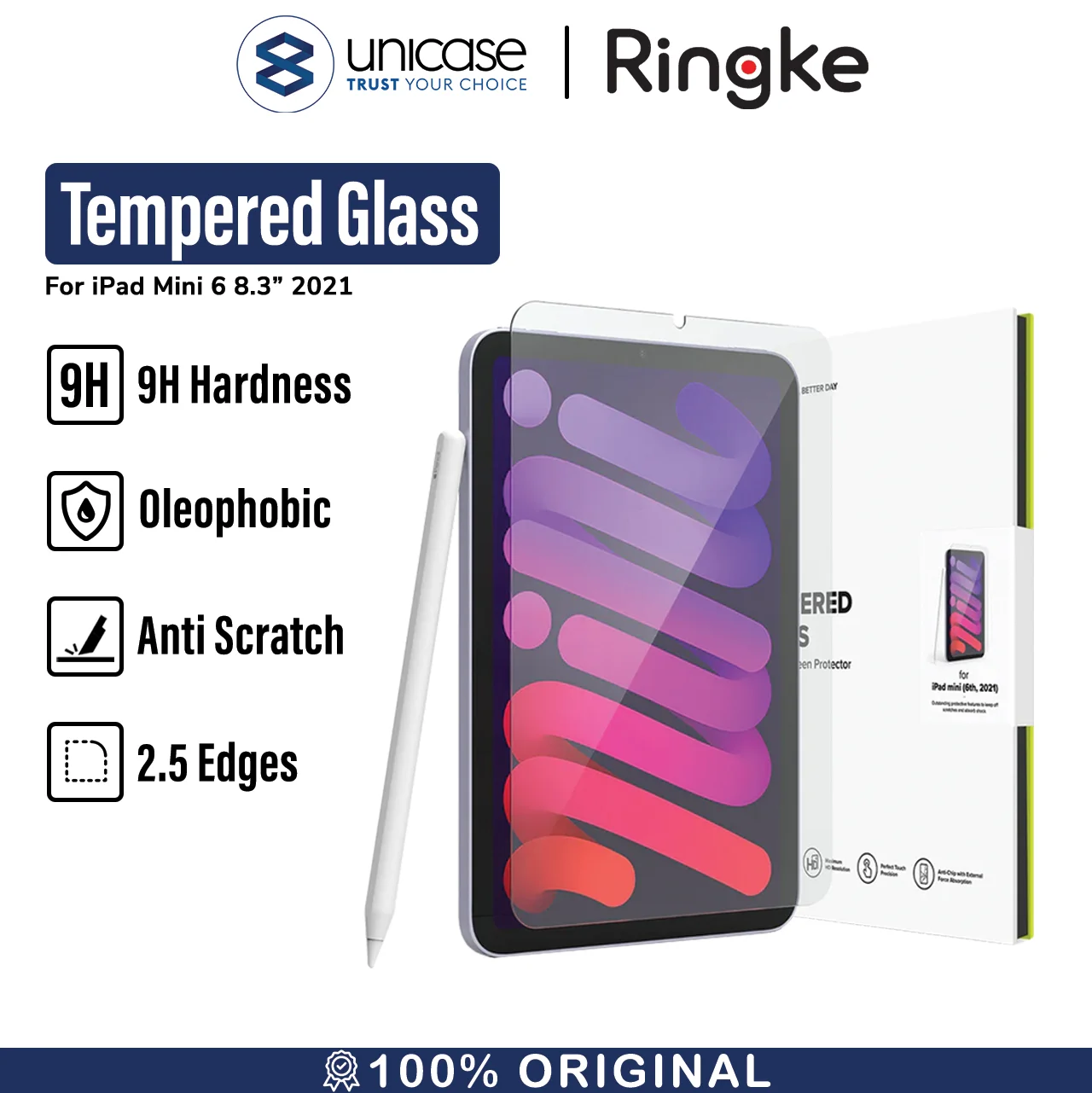 Tempered Glass iPad Mini 6 8.3 2021 Ringke ID 0.33mm Screen Protector