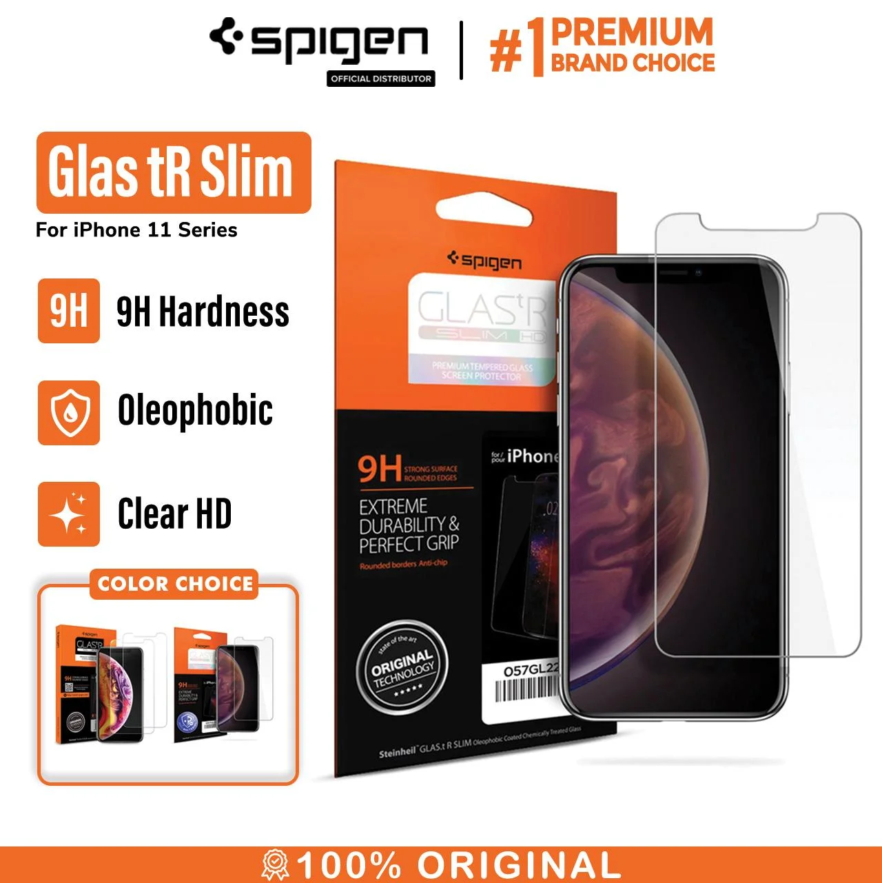 Tempered Glass iPhone 11 / Pro / Max / XS Max / XS / XR X Spigen SLIM
