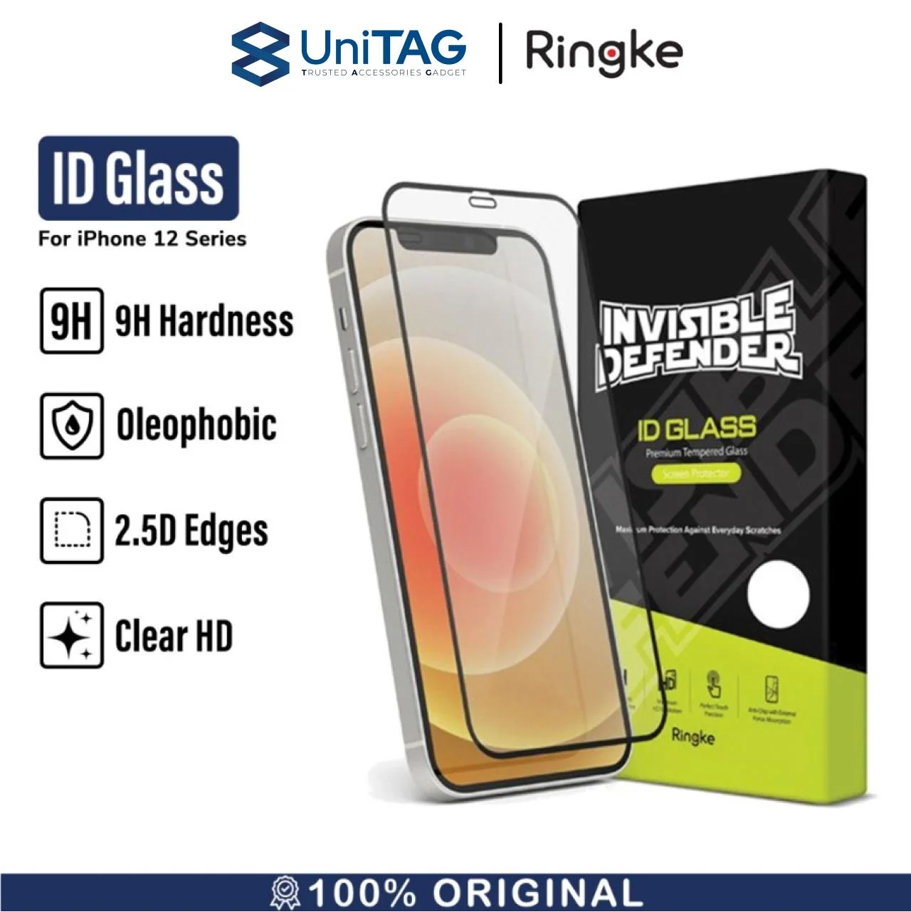 Tempered Glass iPhone 12 Pro Max 12 Mini Ringke ID Screen Protector