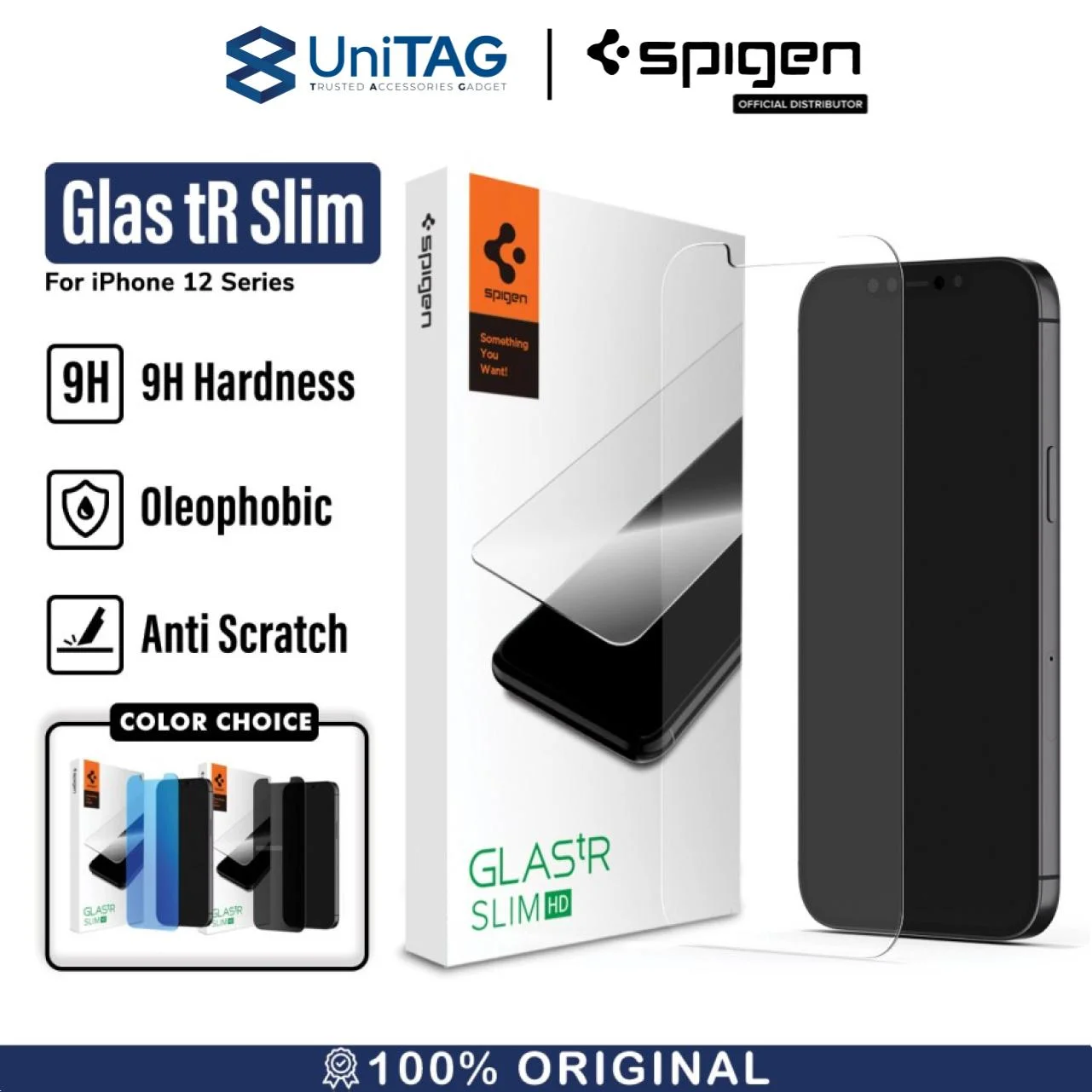 Tempered Glass iPhone 12 Pro Max 12 Mini Spigen Glas tR HD 9H Glass