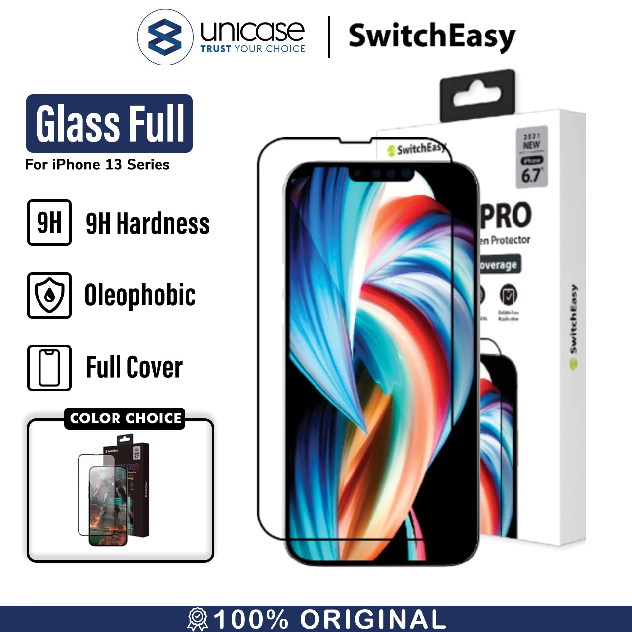 Tempered Glass iPhone 13 Pro Max Mini SwitchEasy Pro / Hero Full Cover