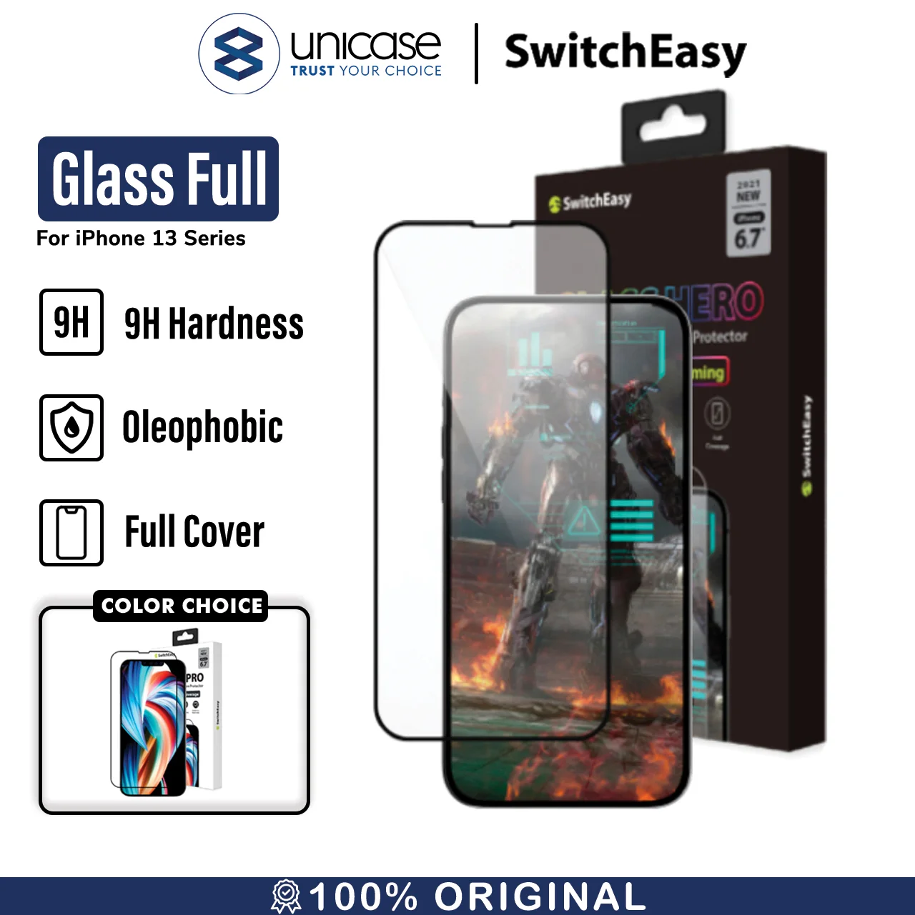 Tempered Glass iPhone 13 Pro Max Mini SwitchEasy Pro / Hero Full Cover