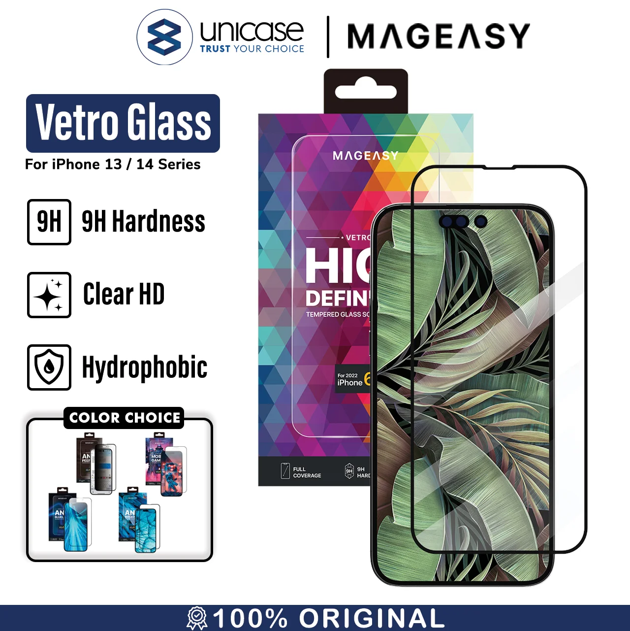 Tempered Glass iPhone 14/13 Pro Max Plus MagEasy Vetro 3D Clear Full