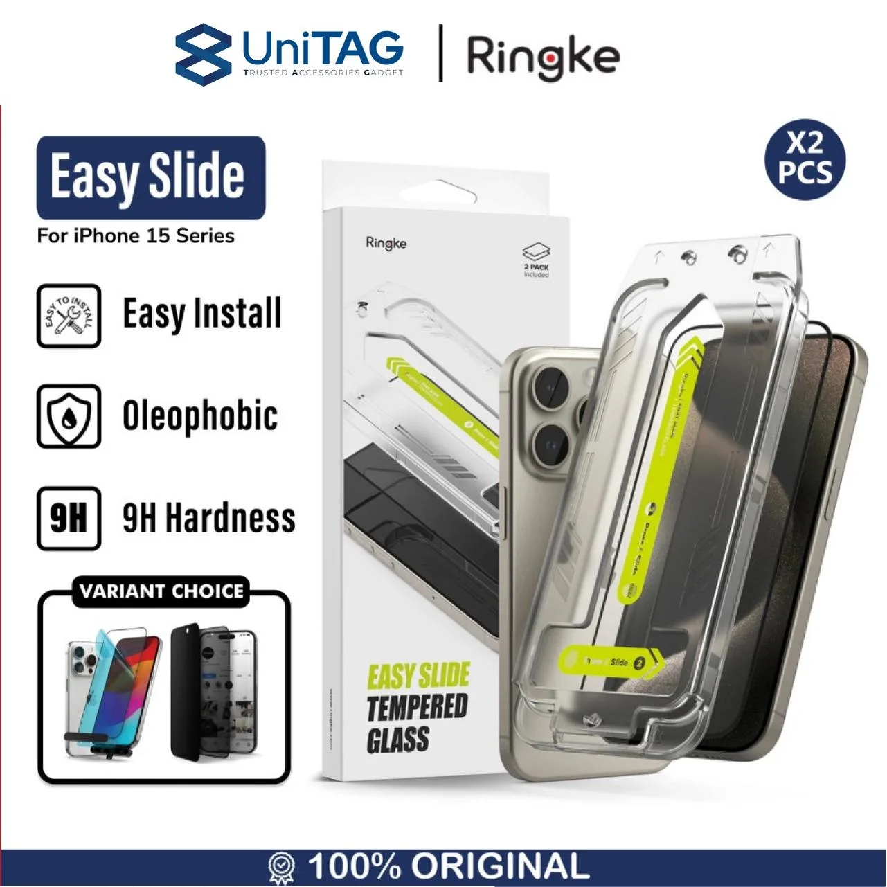 Tempered Glass iPhone 15 Pro Max Plus Clear Privacy Tray Full Cover 9H