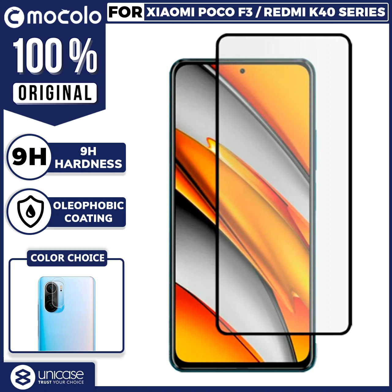 Tempered Glass Lens Xiaomi Poco F3 / Redmi K40 Mocolo Full Cover