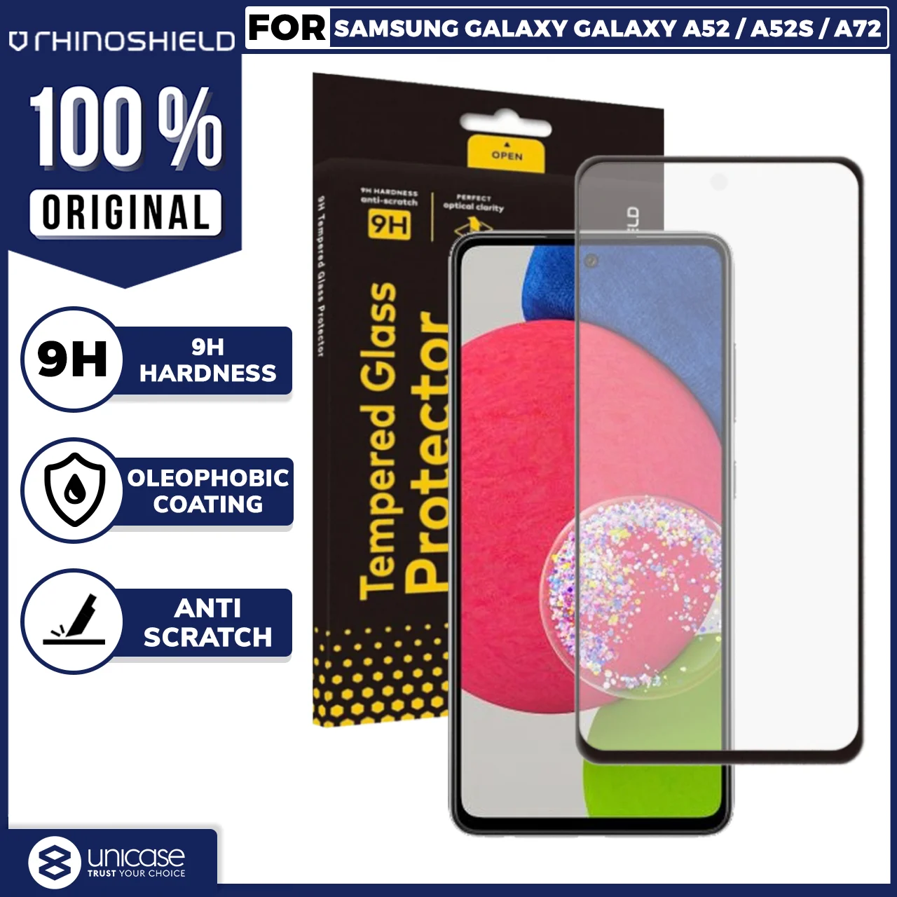 Tempered Glass Samsung Galaxy A52/A52s / A72 5G RhinoShield Full Cover