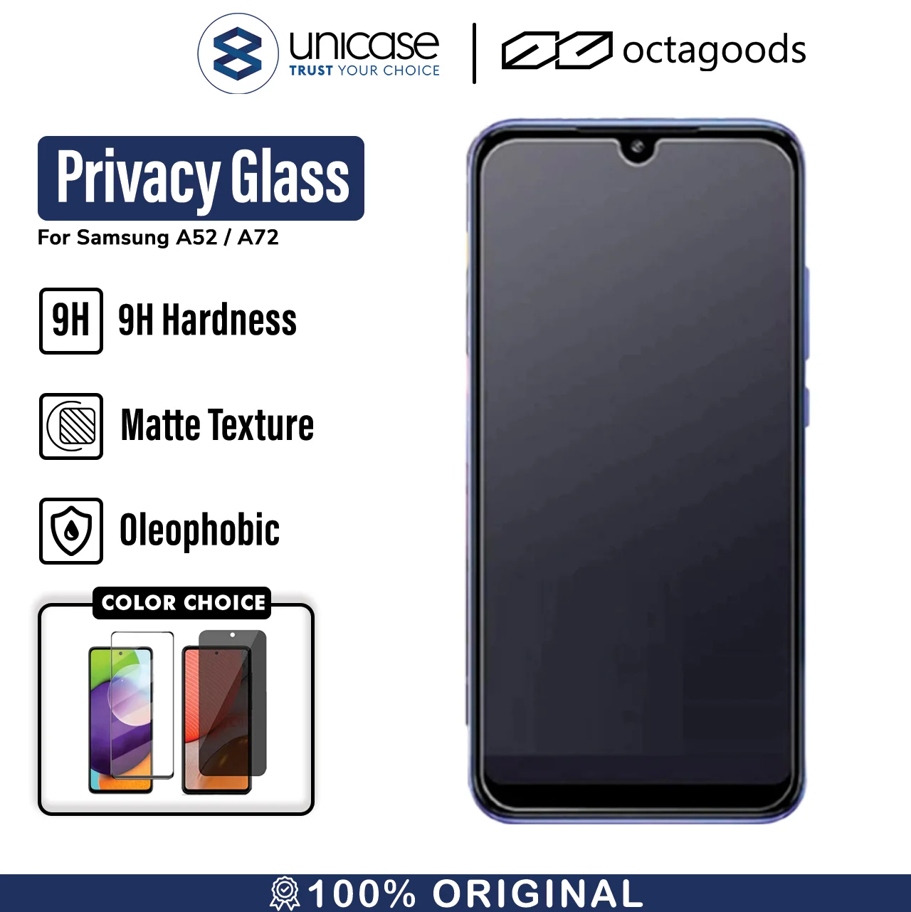 Tempered Glass Samsung Galaxy A52 / A72 OctaGoods Glass Full Cover