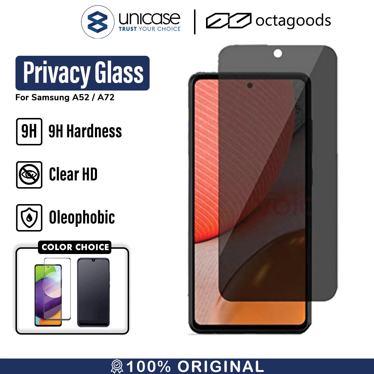 Tempered Glass Samsung Galaxy A52 / A72 OctaGoods Glass Full Cover