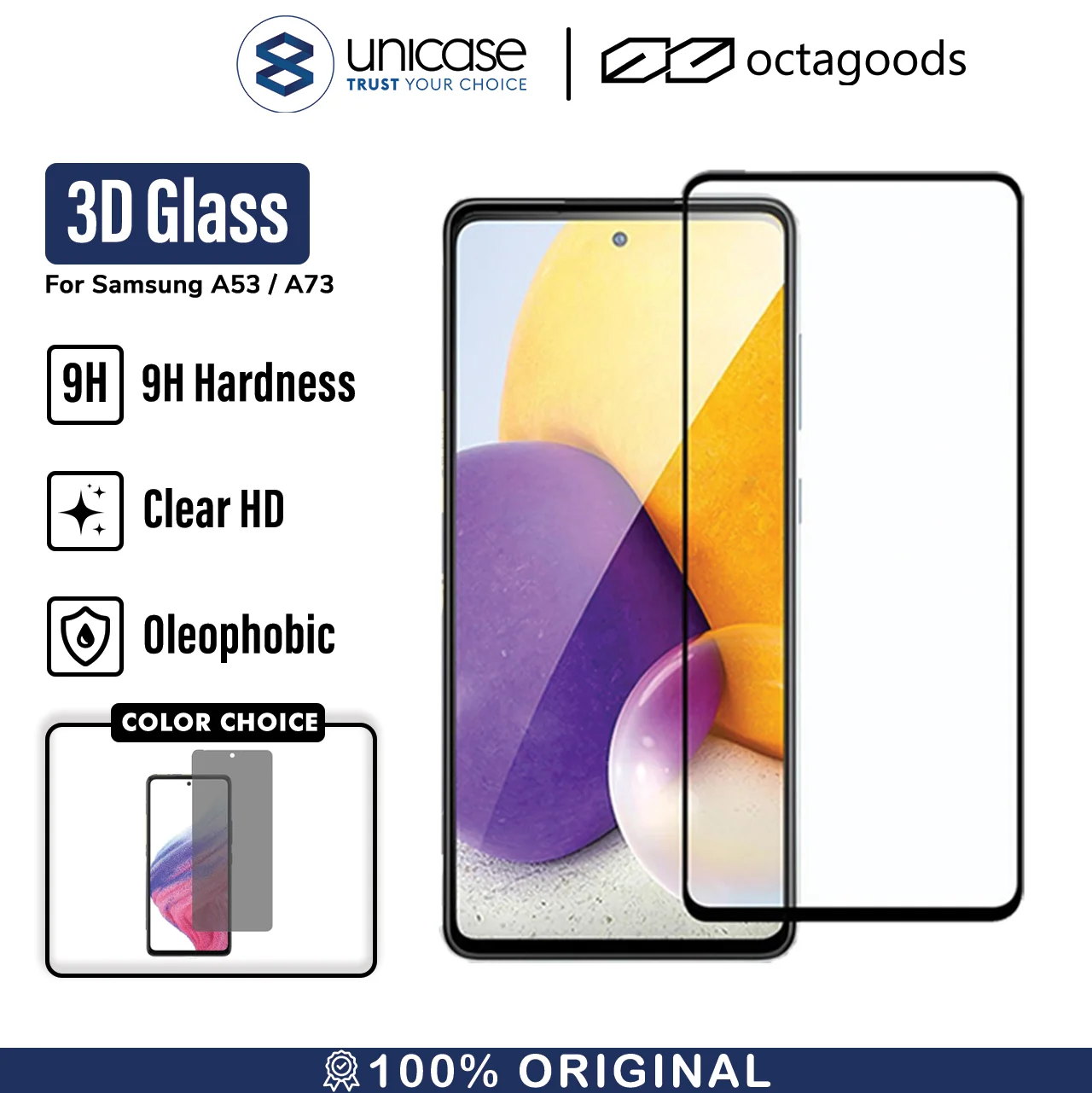 Tempered Glass Samsung Galaxy A53/A73 Octagoods Full Cover Clear HD 9H