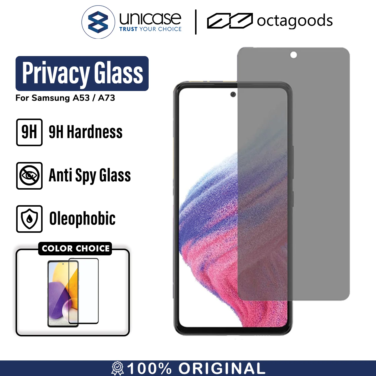 Tempered Glass Samsung Galaxy A53/A73 Octagoods Full Cover Clear HD 9H