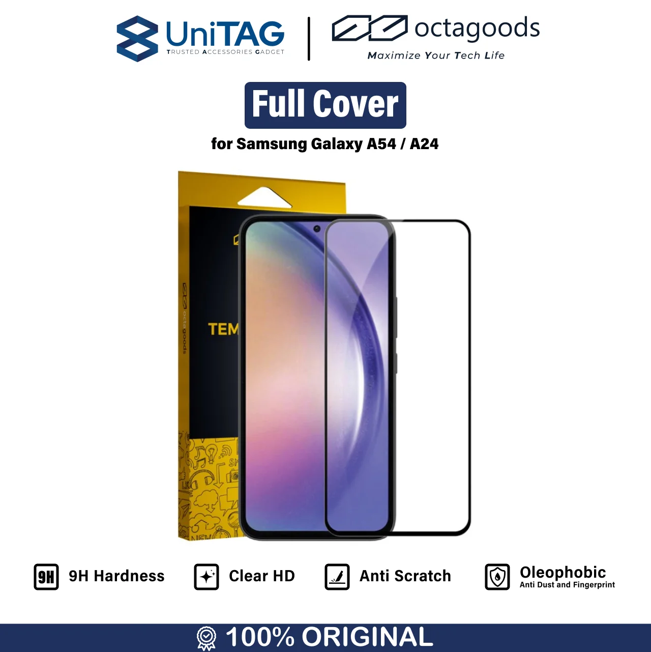 Tempered Glass Samsung Galaxy A54/A24 Octagoods 3D Glass HD Full Cover