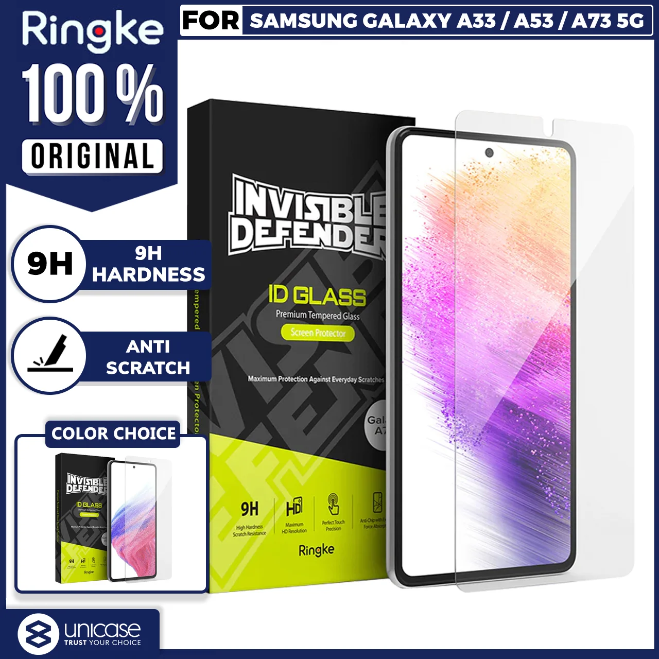 Tempered Glass Samsung Galaxy A73/A53 5G Ringke ID 9H Clear Anti Gores