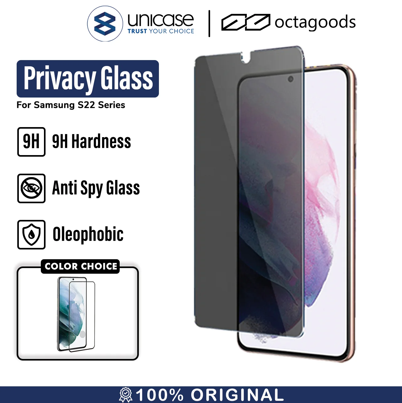Tempered Glass Samsung Galaxy S22 Ultra Plus 5G OctaGoods Full Cover