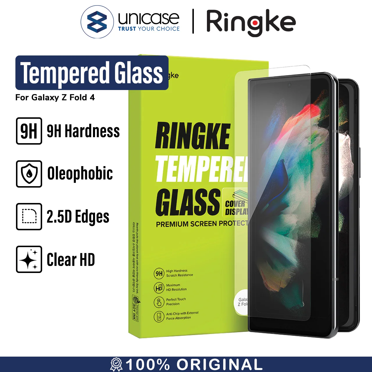 Tempered Glass Samsung Galaxy Z Fold 4 Ringke ID Clear Cover Display