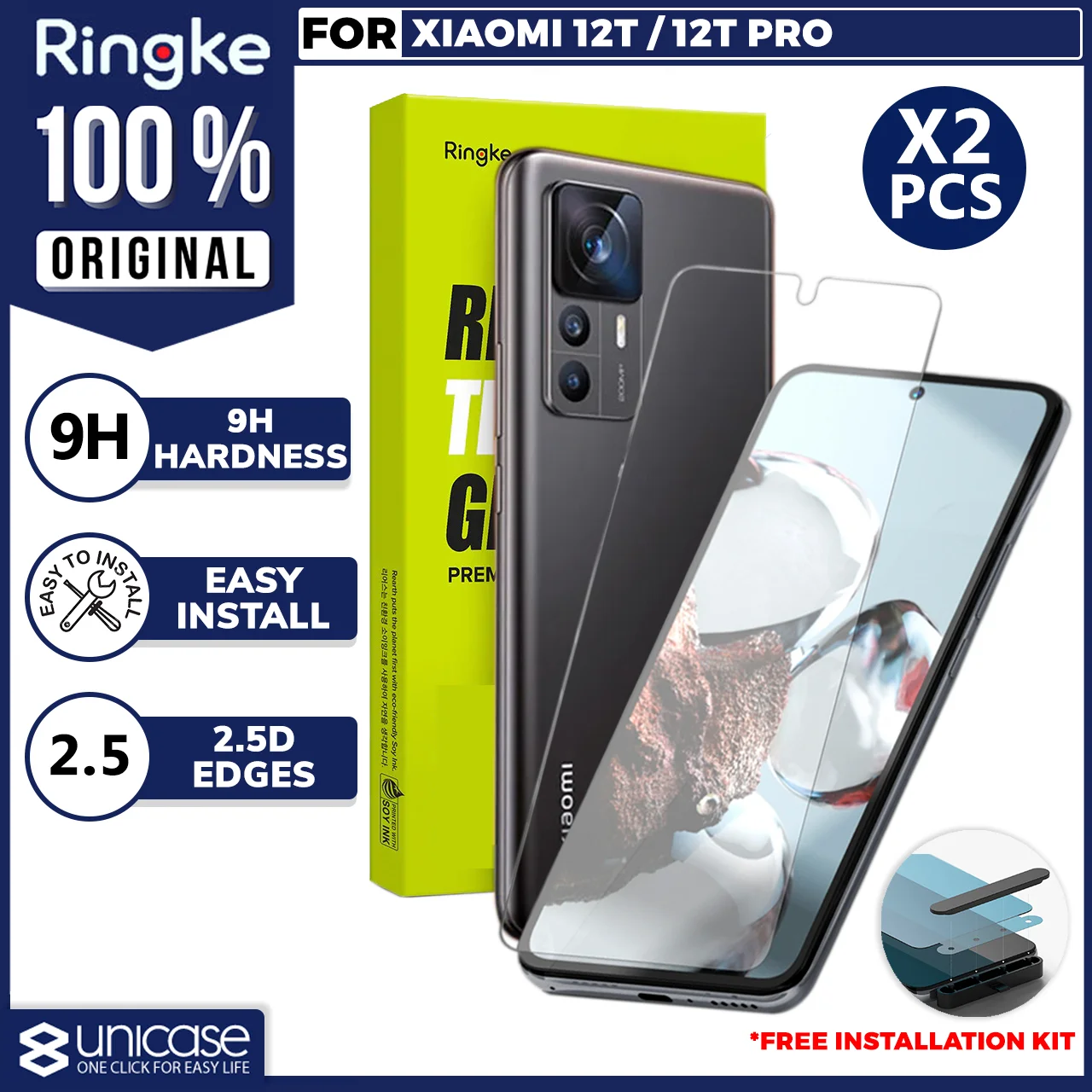 Tempered Glass Xiaomi 12T / Pro Ringke 2.5D 9H Anti Gores Clear Cover