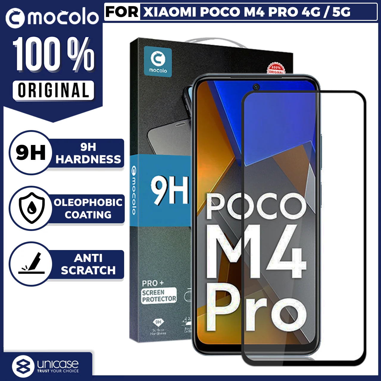 Tempered Glass Xiaomi Poco M4 Pro 4G / 5G Mocolo Full Cover Anti Gores