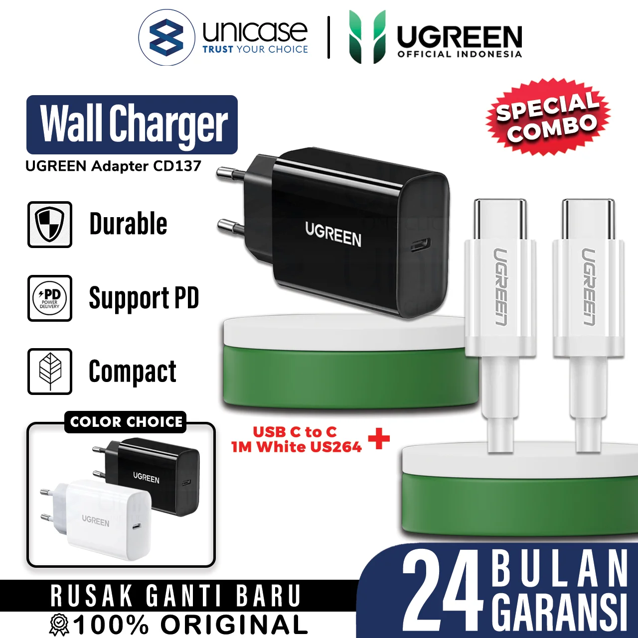 UGREEN CD137 White + Cable C to C US264