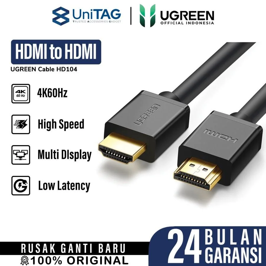 Cable HDMI to HDMI 1.4 UGREEN 4K 60Hz 3D Ethernet Kabel High Speed