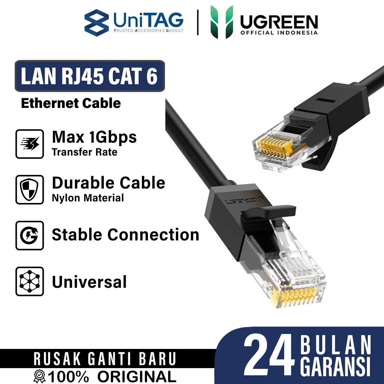 UGREEN Kabel Ethernet LAN RJ45 CAT Fast Internet Network Gigabit Cable