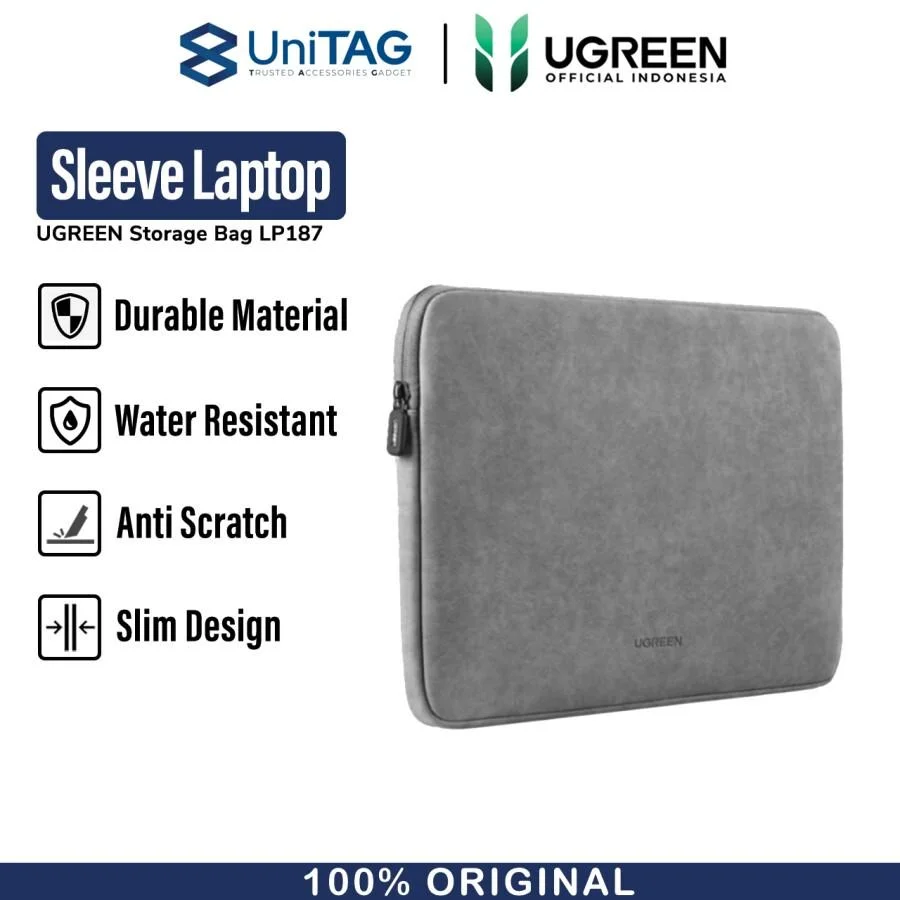 Tas Pouch Sleeve Case Laptop /Macbook 13 / 15.4 UGREEN Leather Premium