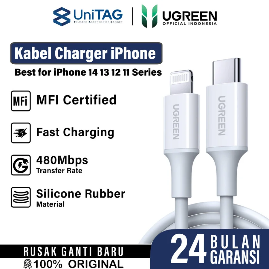 Cable Data USB C to iPhone Lightning MFI UGREEN PD Fast Charging Kabel