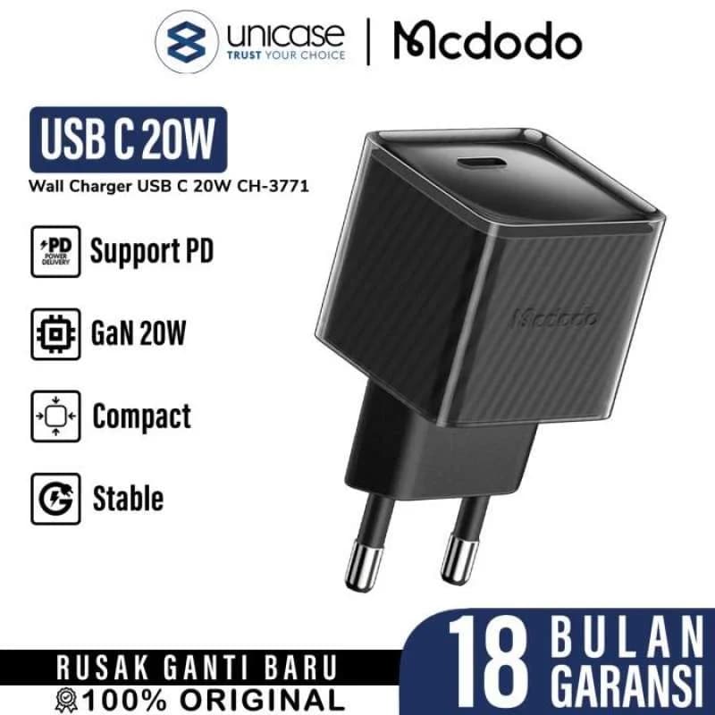 Wall Charger Adaptor MCDODO Dichromatic GaN 20W USB C Fast Charging