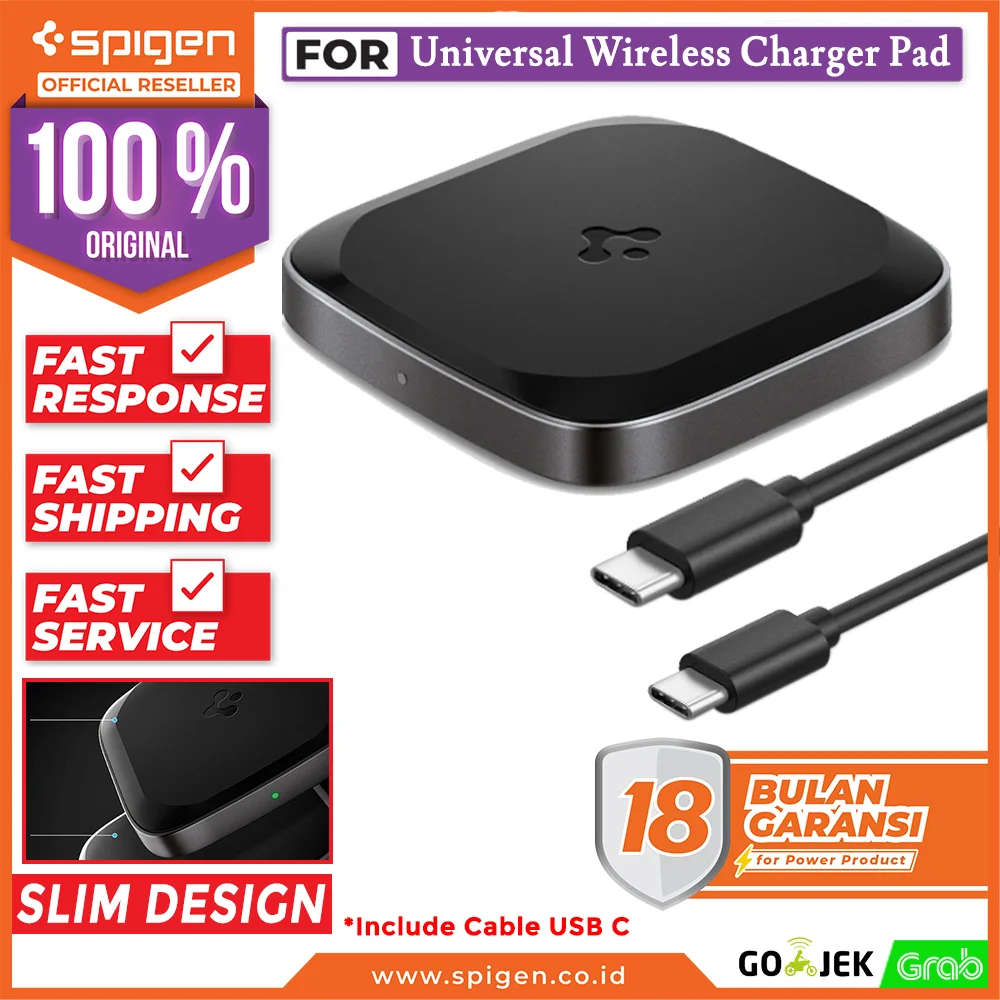 Wireless Charger Pad Spigen 15W USB C iPhone /Android Qi Fast Charging